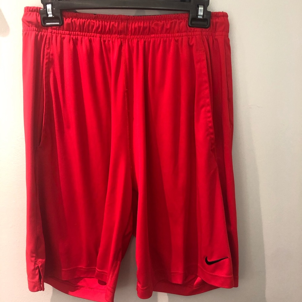 Nike dri fit red shorts L